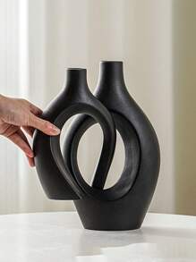 情侣套装花瓶装饰，北欧简约圆形现代书式花瓶书架装饰，波西米亚甜甜圈花瓶时尚家居装饰客厅咖啡桌 - 彩色 - 查看 2