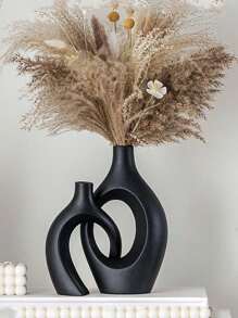 情侣套装花瓶装饰，北欧简约圆形现代书式花瓶书架装饰，波西米亚甜甜圈花瓶时尚家居装饰客厅咖啡桌 - 彩色 - 查看 1