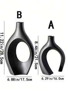 情侣套装花瓶装饰，北欧简约圆形现代书式花瓶书架装饰，波西米亚甜甜圈花瓶时尚家居装饰客厅咖啡桌 - 彩色 - 查看 4