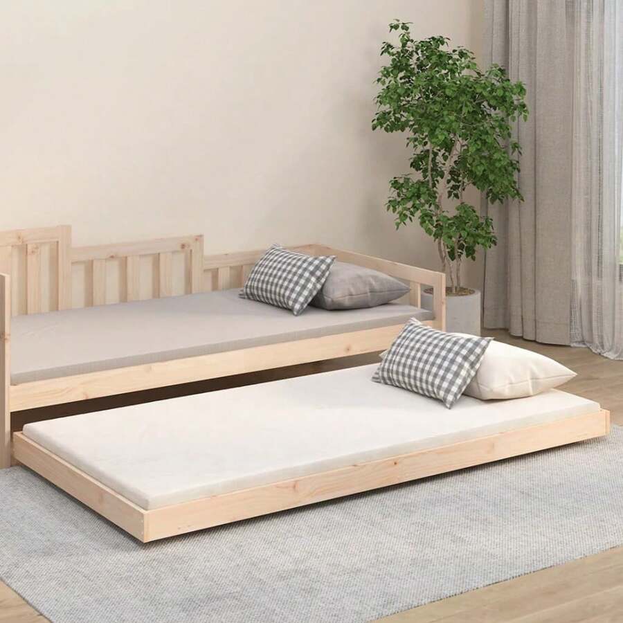VidaXL Solid Wood Bed Without Mattress 100x200 Cm Pinewood - 棕色 - 查看 1