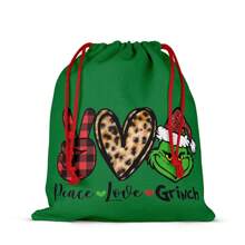 GRINCH 1 buc. Flori imprimate pe două fețe de Crăciun Pachet de pungi cadou de Anul Nou Buzunar Cadou de lenjerie; Cadou de aniversare, Pungi de hârtie kraft, Prima zi de naștere, Crăciun, Cadouri de Crăciun, Pungi pentru cadouri de Crăciun, Cutie de Crăciun mare, Hârtie de împachetat roz de Crăciun, Cutie cadou mică