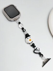 1 件圣诞串珠雪人 Apple Watch 表带,时尚可爱的弹性圣诞装饰,兼容 Apple Watch 表带 38/40/41/42/44/45/46/49mm,兼容 Apple Watch Ultra/SE/10/9/8/7/5/4/3/2/1 - 彩色 - 查看 5