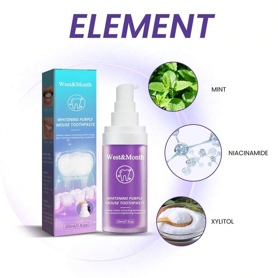 Whitening Purple Mousse Toothpaste Tooth Cleaning AntiDecay Mouth
