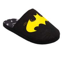 Batman Mens Distressed Logo Slippers (Black/Yellow) - Black - View 1