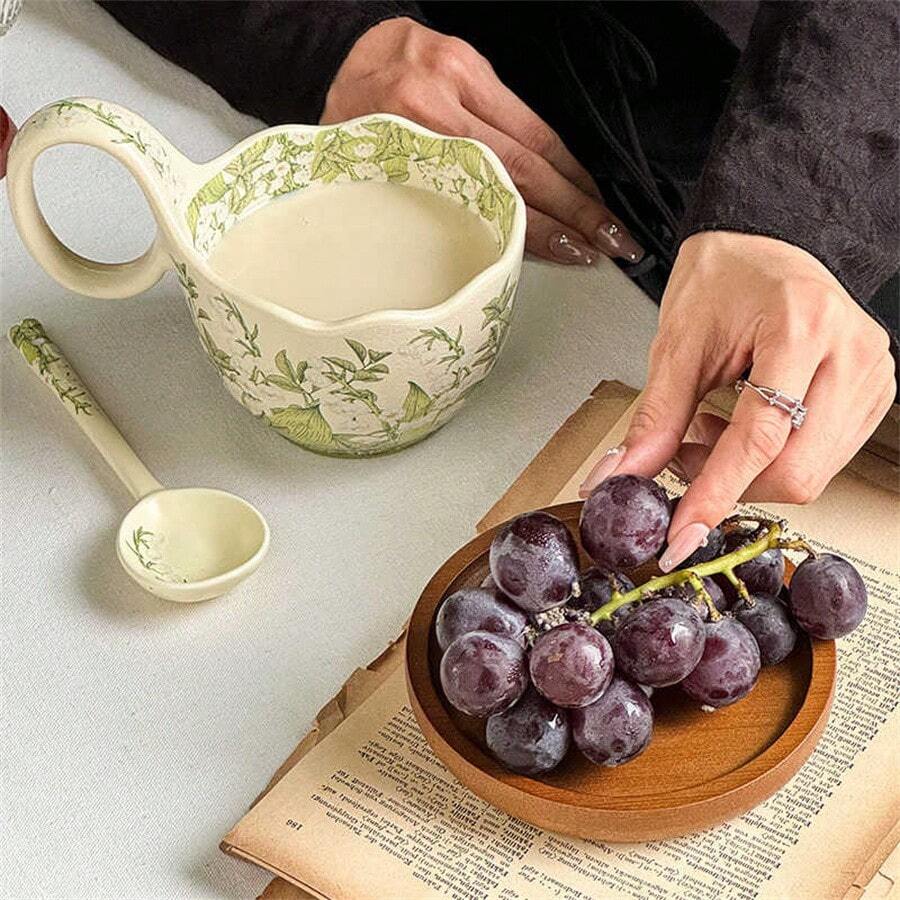 1pc Soup Bowl With Spoon (No Tray) Cereal Cup And Bowl Set With