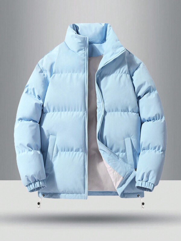 Casual Padded Coat Women, Thicker Stand Collar Loose Fit Insulated Outwear, Korean Style, Autumn/Winter
