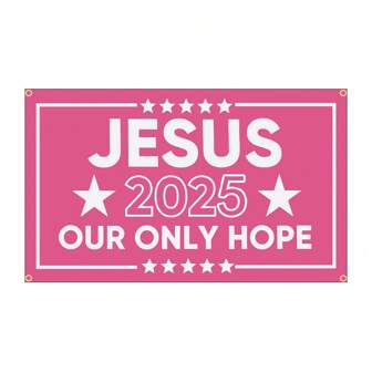 1pc,2025 Jesus Flag Christian Flag Outdoor Jesus Flags For Outside Only Jesus Can Make America Great Again Grommet Christ Faith Flags Polyester Patriotic Banner For House Yard Outdoor Garden Wall Decor,Holiday Gifts,New Year Gifts