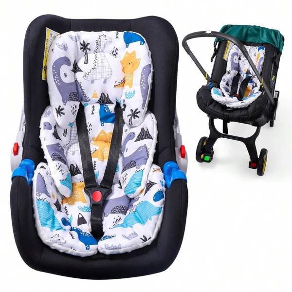 Accesorio para silla de coche para bebés, cojín reversible de 2 en 1 para silla de auto de bebé, soporte para la cabeza y el Body para recién nacidos, cojín suave para carriola, columpio, artículo para registro de bebé