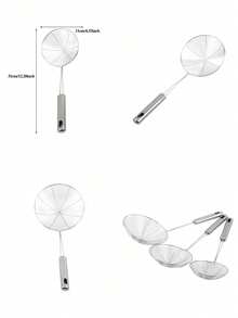 1 cái Muôi lọc, Muỗng vớt bằng dây kim loại có tay cầm, Rây lọc nhà bếp hình nhện, Muỗng vớt gia dụng để chiên, Dụng cụ nấu ăn nhà bếp để chiên thực phẩm, Đồ dùng nhà bếp, Đồ dùng nhà bếp - Nhiều màu - Xem 4