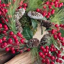 200/100 件圣诞球浆果仿真泡沫制成，小红色水果樱桃李子，圣诞配件浆果饰品 - 彩色 - 查看 11