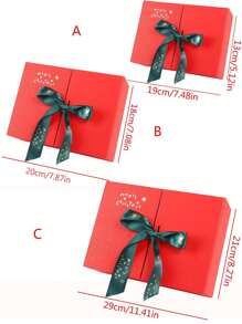 1 pezzo Scatola regalo di Natale, Set regalo di sciarpa rossa a doppio strato, Scatola regalo di Natale per caramelle, calze, Natale, San Valentino, Ringraziamento, scatola regalo per feste holiday