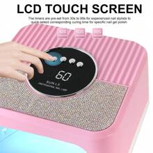 LIMEGIRL مصباح أظافر LED 45 خرزة ماسية، مصباح علاج طلاء أظافر جل LED/UV مع 4 إعدادات مؤقت، شاشة LCD ذاتية الاستشعار، أداة مهنية لصالون الأظافر - قابس اتحاد أوروبي نوع C (220 إلى 240 فولت) - مشاهدة 2