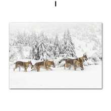 1pc Mùa đông Phong cảnh thiên nhiên Tuyết Canvas Tranh Chim Sói Động vật Poster và Bản in Nghệ thuật treo tường Trang trí Giáng sinh Trang trí nhà ngày lễ Không có khung - Nhiều màu - Xem 48