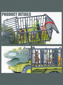 1/2/3pcs Dinosaur Construction Truck Toys Boys Set Transport Truck Dump Truck Mixer Excavator Crane Truck (With Dinosaur) Children's Toys Birthday Gifts Boys Indoor Toys, Boys Toys Cool Gifts Toy Cars For Kid - 彩色 - 查看 5