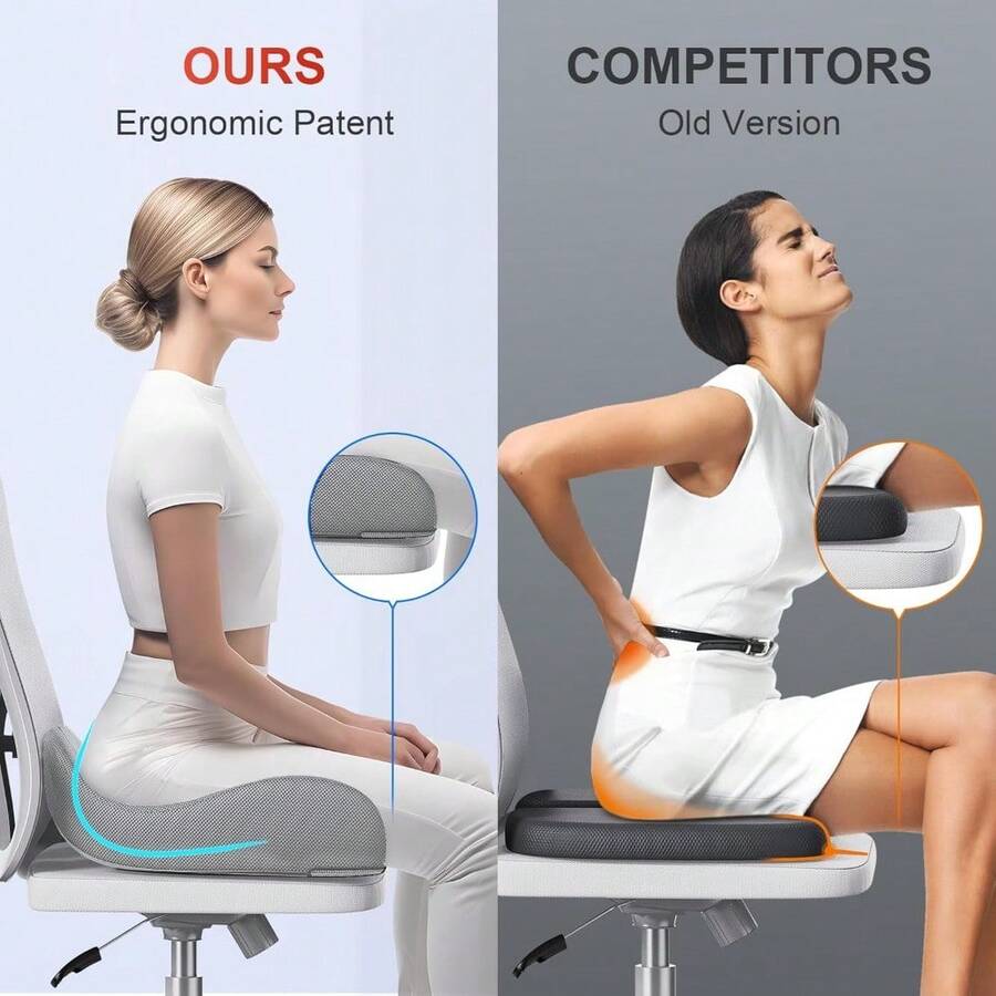 Seat Cushion Office Chair Cushions, Ergonomic Coccyx Cushion For Office