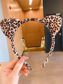 Women's Simple And Elegant Leopard Print Cat Ear Headband For Daily Use And Commuting Christmas Dress Up - Multicolor - View 7