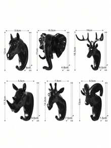 1 件，金色鹿头收纳架 - 多功能壁架，带钥匙架和创意衣架，适用于家居装饰 - 金色 - 查看 7