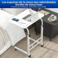Ajustable Mesas Laterales Escritorio Mesa Auxiliar Mesa Para Jardín Soporte Para Laptop Pupitres Mesa Para Laptop Con Ruedas Y De Altura Ajustable - Blanco - Ver 4