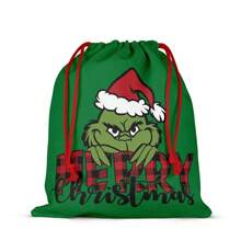 GRINCH 1 buc. Flori imprimate pe două fețe de Crăciun Pachet de pungi cadou de Anul Nou Buzunar Cadou de lenjerie; Cadou de aniversare, Pungi de hârtie kraft, Prima zi de naștere, Crăciun, Cadouri de Crăciun, Pungi pentru cadouri de Crăciun, Cutie de Crăciun mare, Hârtie de împachetat roz de Crăciun, Cutie cadou mică