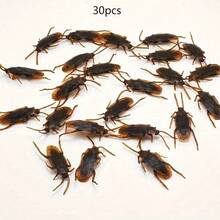 30pcs Funny Fake Cockroach Prank Toys, Scary Gags For Party & Gathering - Black - View 5
