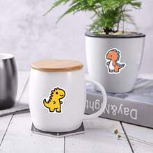 50PCS Cute Little Dinosaur Stickers Vinyl Aesthetics Stickers For Scrapbooking, Diary, Laptop, Bumper, Skateboard, Water Bottle, Computer, Phone, Cartoon, Hard Hat, Car Stickers And Decals - Multicolor - View 9