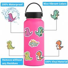 50PCS Cute Little Dinosaur Stickers Vinyl Aesthetics Stickers For Scrapbooking, Diary, Laptop, Bumper, Skateboard, Water Bottle, Computer, Phone, Cartoon, Hard Hat, Car Stickers And Decals - Multicolor - View 7
