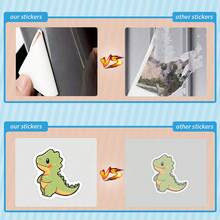 50PCS Cute Little Dinosaur Stickers Vinyl Aesthetics Stickers For Scrapbooking, Diary, Laptop, Bumper, Skateboard, Water Bottle, Computer, Phone, Cartoon, Hard Hat, Car Stickers And Decals - Multicolor - View 5
