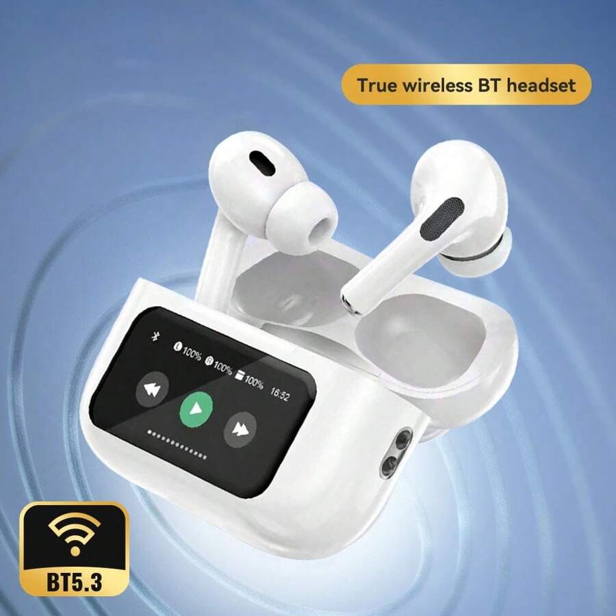 1 pièce Écouteurs Bluetooth sans fil avec affichage LED, stéréo haute fidélité, son haute qualité pour le jeu et les sports, compatible avec l'iPhone, petit et portable, son stéréo immersif, contrôle tactile intuitif, écouteurs sans fil intra-auriculaires mini avec boîtier de charge