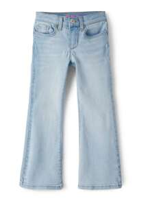 The Children's PLACE Girls Flare Jeans Light Wash Denim - RỬA ĐÁ EMERY - Xem 3