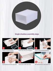 Cajas de almacenamiento de zapatos a prueba de polvo, caja apilable, organizador de zapatos 6pz - Multicolor - Ver 7