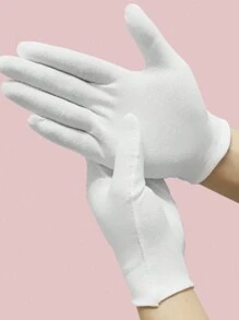 6 pares de guantes blancos de etiqueta, guantes de protección para trabajo de color blanco - Blanco - Ver 2