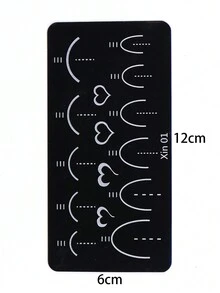 1 khuôn dập móng nghệ thuật hình trái tim kiểu Pháp, khuôn dập móng nghệ thuật bằng thép họa tiết đường kẻ tối giản, khuôn dập móng DIY, dụng cụ làm móng nghệ thuật. - Bạc - Xem 9