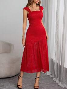 Women's Y2K Sexy Goth Vacation Mini Double Asymmetrical Off-Shoulder Rose Dress