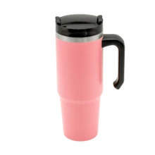 Termo con asa negro Botella De Acero Inoxidable Con Fría/caliente 30oz con asa negro - Rosa - Ver 2