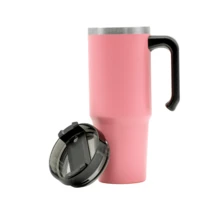 Termo con asa negro Botella De Acero Inoxidable Con Fría/caliente 30oz con asa negro - Rosa - Ver 3