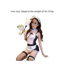 1set Sexy Maid Costume, Tempting Maid Outfit For Role Play Party, Christmas Ball - Multicolor - View 9