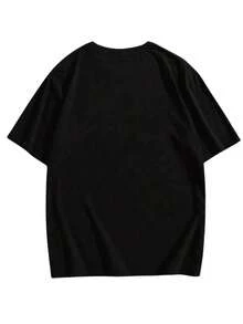 Unisex Oversized Basic Printed Cotton Skull Print Blouse - 黑色 - 查看 2