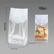 50pcs/Set Transparent Food/Candy/Cake Plastic Self-Sealing Bags, 5.9in X 2.75in