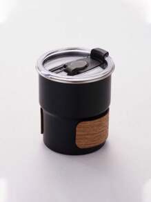 1 cốc thép không gỉ 300ml, thiết kế tối giản cổ điển, cốc đựng cà phê/đồ uống lạnh, bình nước mini ngoài trời di động có tay cầm bằng gỗ chịu nhiệt, quà tặng đồ uống mùa thu/đông cho bạn bè, quà tặng Giáng sinh/năm mới - Nhiều màu - Xem 7