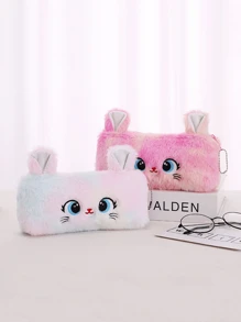 1 Cute Cat Plush Pencil Bag Girl Pencil Bag Kawaii Stationery Large Capacity Pencil Case Pencil Case Makeup Bag Storage Bag