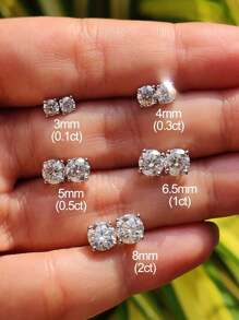 1Pair Four Claw Moissanite Stud Earrings Luxury Jewelry Gifts For Women S925 Sterling Silver Fine Ladies Jewelry Gift