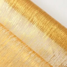 1 卷金属金色欧根纱桌旗，简约纯色设计，适合派对、婚礼和节日装饰，可剪裁和包装作为礼物，适合桌椅装饰 - 金色 - 查看 33