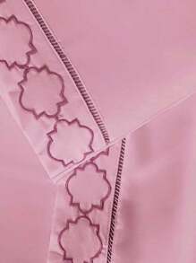 Luxurious 4-Piece King\Queen\Double Percale 400 Thread Count Sheet With Embroidered Detail - Infinity - 葡萄瓣 - 查看 2