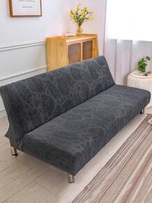 1pc Dust-Proof Jacquard Elastic Sofa/Bed Cover, For All Seasons Use - Dark Grey - View 1