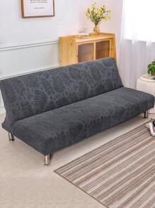 1pc Dust-Proof Jacquard Elastic Sofa/Bed Cover, For All Seasons Use - Dark Grey - View 3