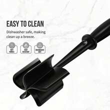 1pc Meat Chopper, Heat Resistant Nylon Burger Meat Masher, Beef Masher, Non-stick Mixing Chopper, Potato Masher Tool - Black - View 5