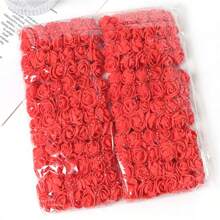 144pcs Artificial Mini Foam Rose Flower Bouquet Wedding Flower Decoration Scrapbooking Fake Flowers Wreath DIY Craft Gifts, Valentine's Day, Gift Birthday Graduation