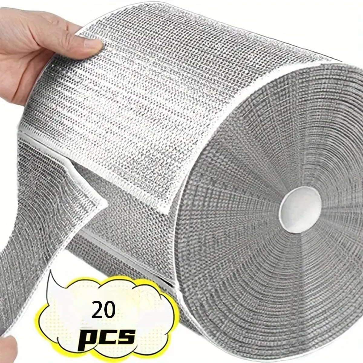 20pcs Ultrafine Stainless Steel Wool Pads - Double-Sided Kitchen Dishware & Cookware Scrubber