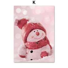 1 件圣诞粉色树雪人墙壁艺术帆布画北欧海报和印刷品客厅卧室家居装饰壁画无框架 - 彩色 - 查看 20