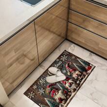 1 件家居装饰、圣诞装饰、圣诞老人风格仿羊毛垫 - 超柔软仿羊毛、快干吸水、可机洗、适用于厨房、浴室、淋浴 - 舒适的家居装饰、完美的圣诞礼物